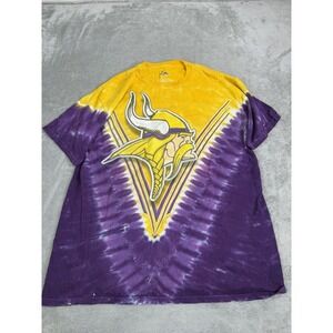 Vintage Y2K Minnesota Vikings Tie Dye T Shirt Men's Size Large Purple